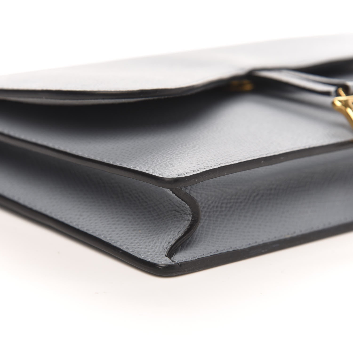 Christian Dior Grained Calfskin Saddle Chain Pouch Cloud Blue 7 of 8