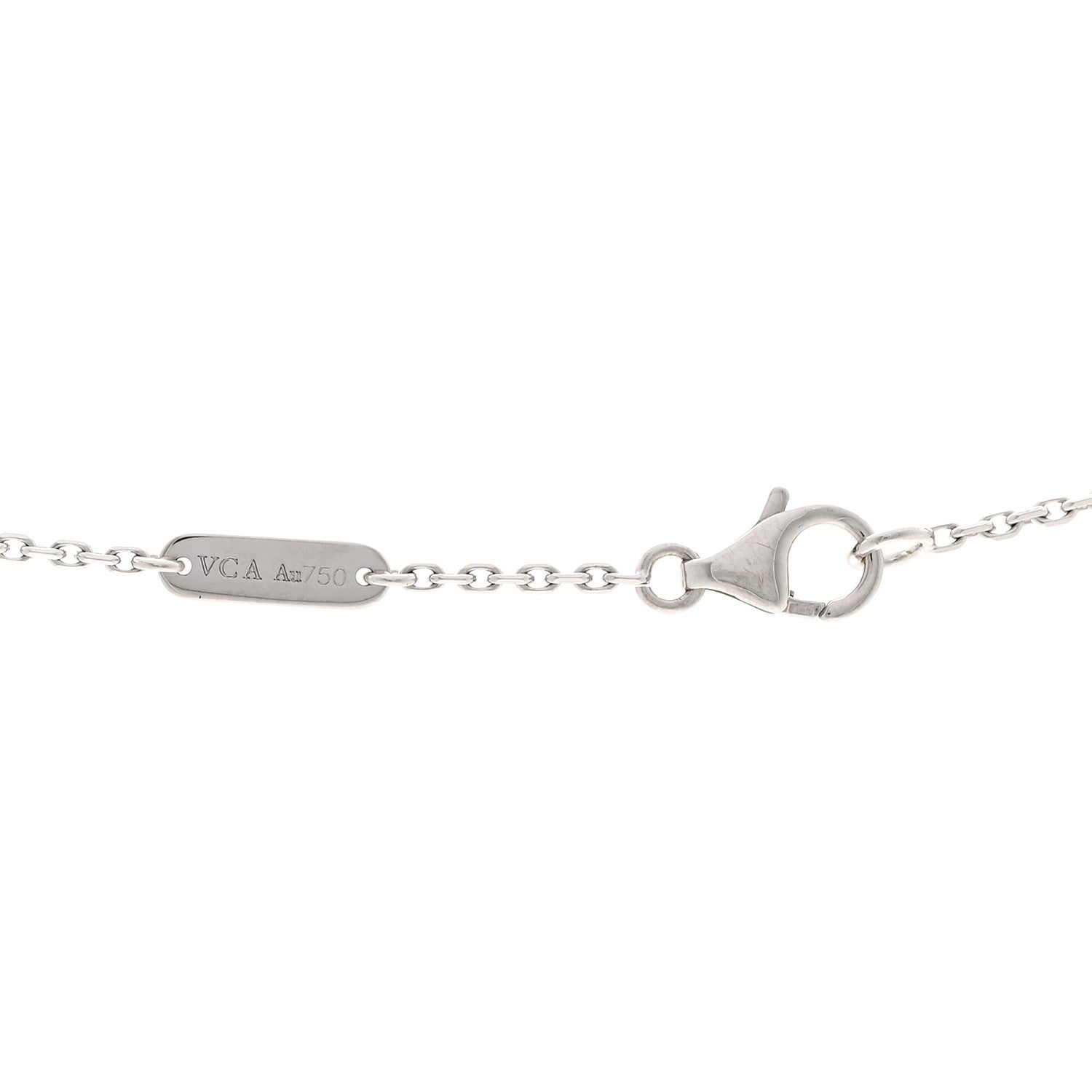 Van Cleef & Arpels 18K White Gold Diamond Vintage Alhambra Pendant Necklace 4 of 6
