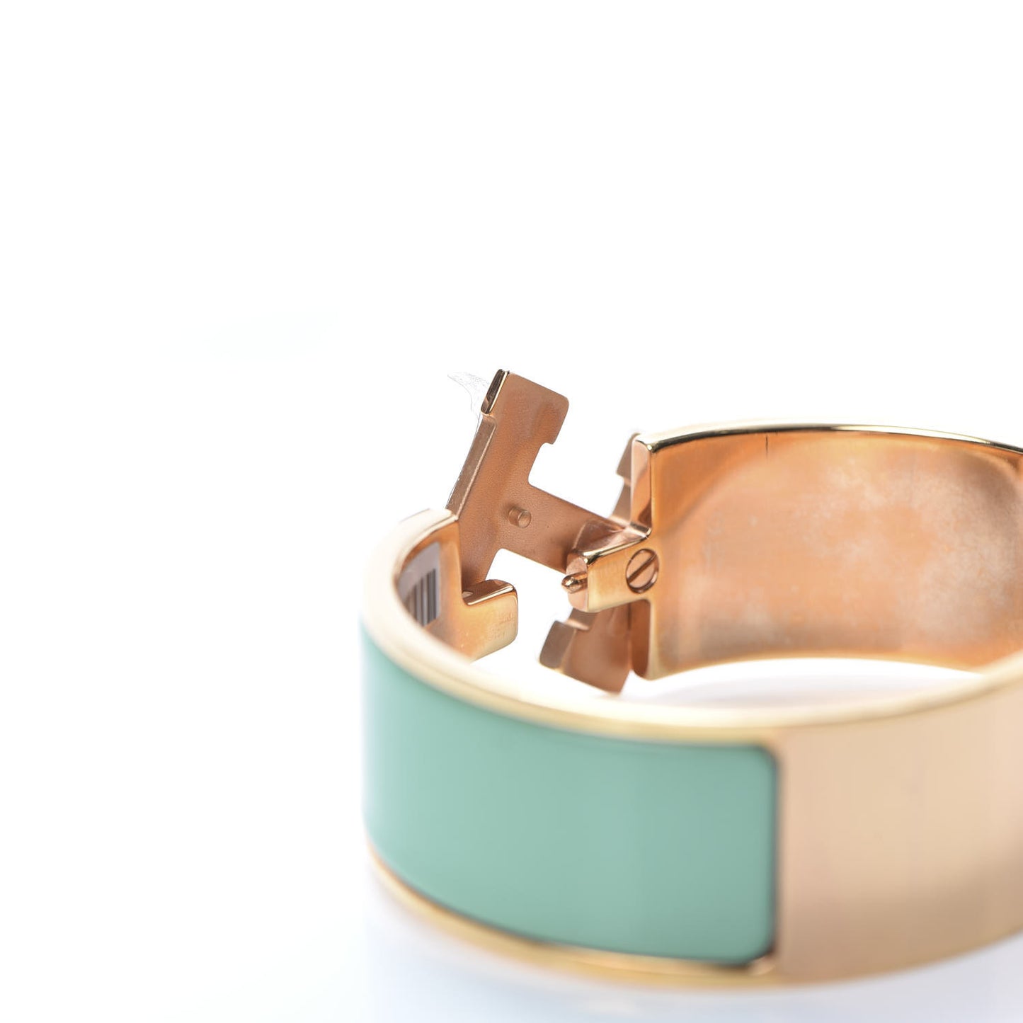 Enamel Wide Clic Clac H Bracelet PM Vert Aqua