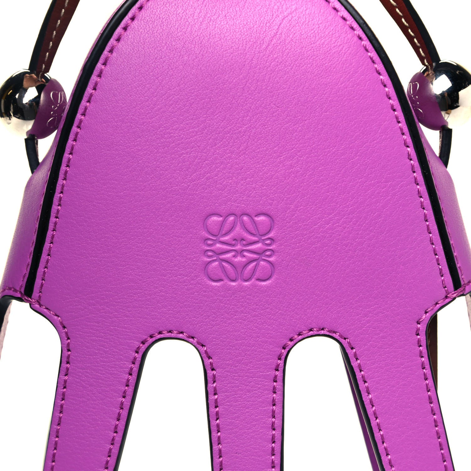 Loewe Calfskin Wicker Paula's Ibiza Octopus Mini Crossbody Natural Purple Multicolor 7 of 7