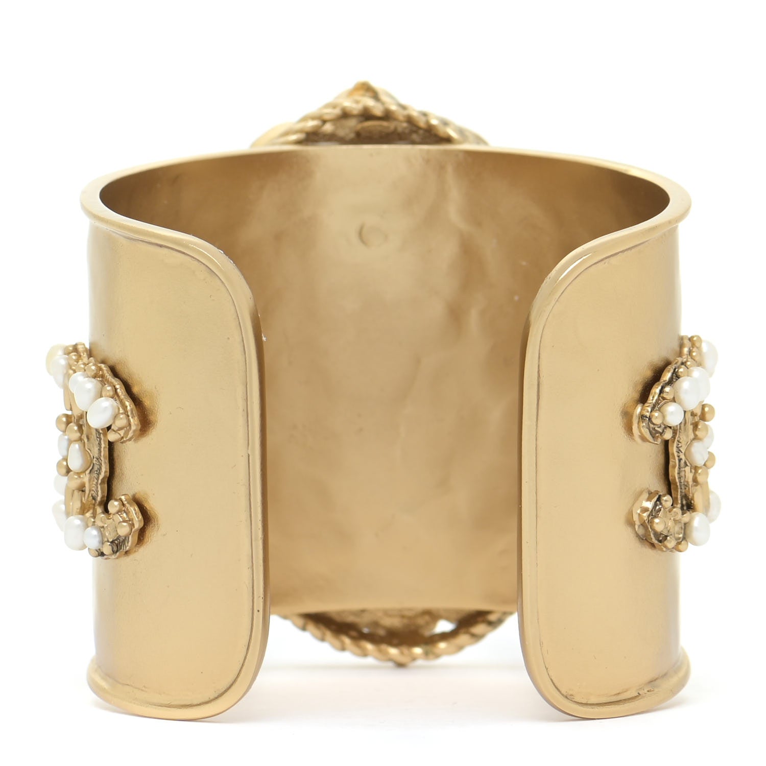 Chanel Resin Pearl CC Cuff Gold 4 of 5