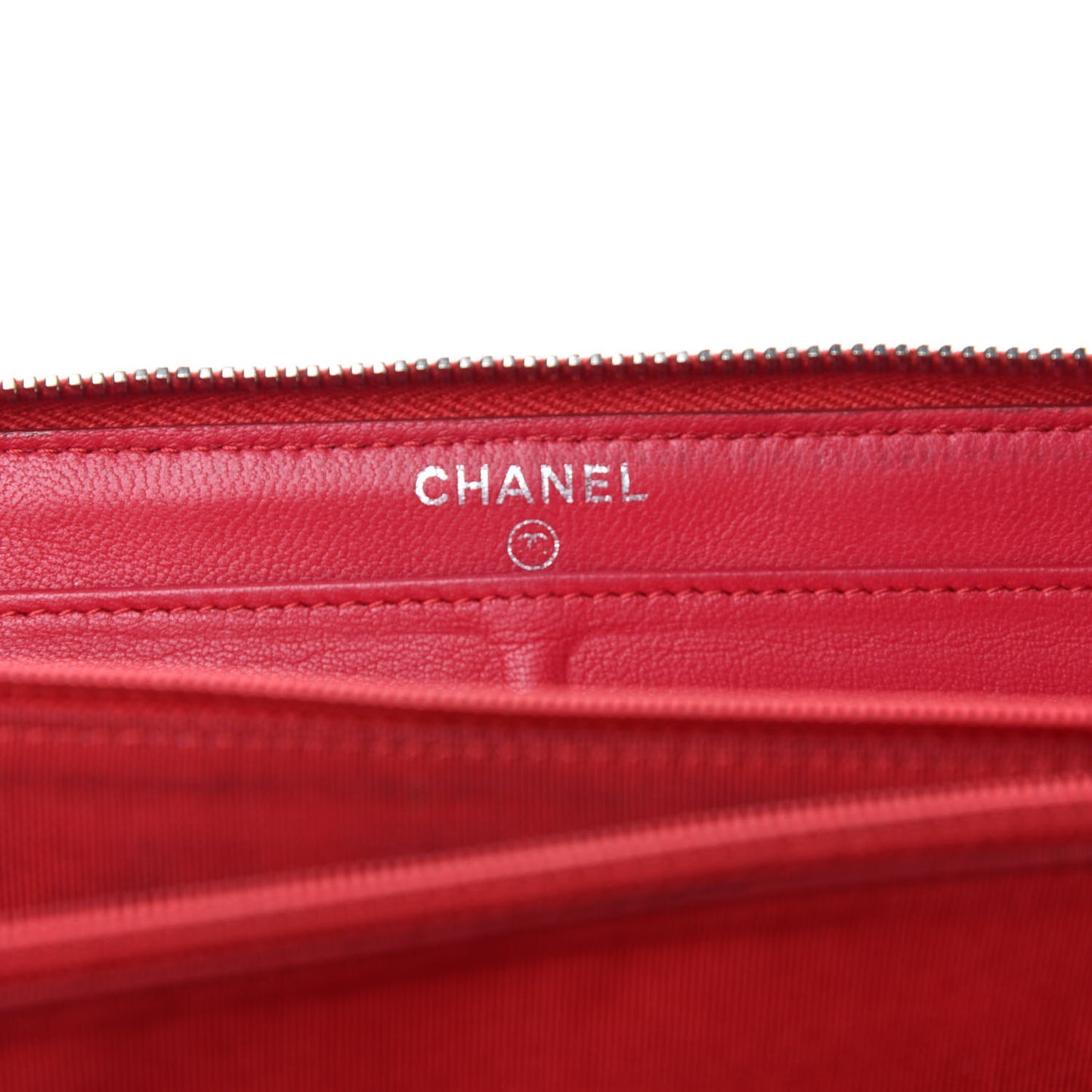 Lambskin Quilted Zip Around Wallet Dark Pink