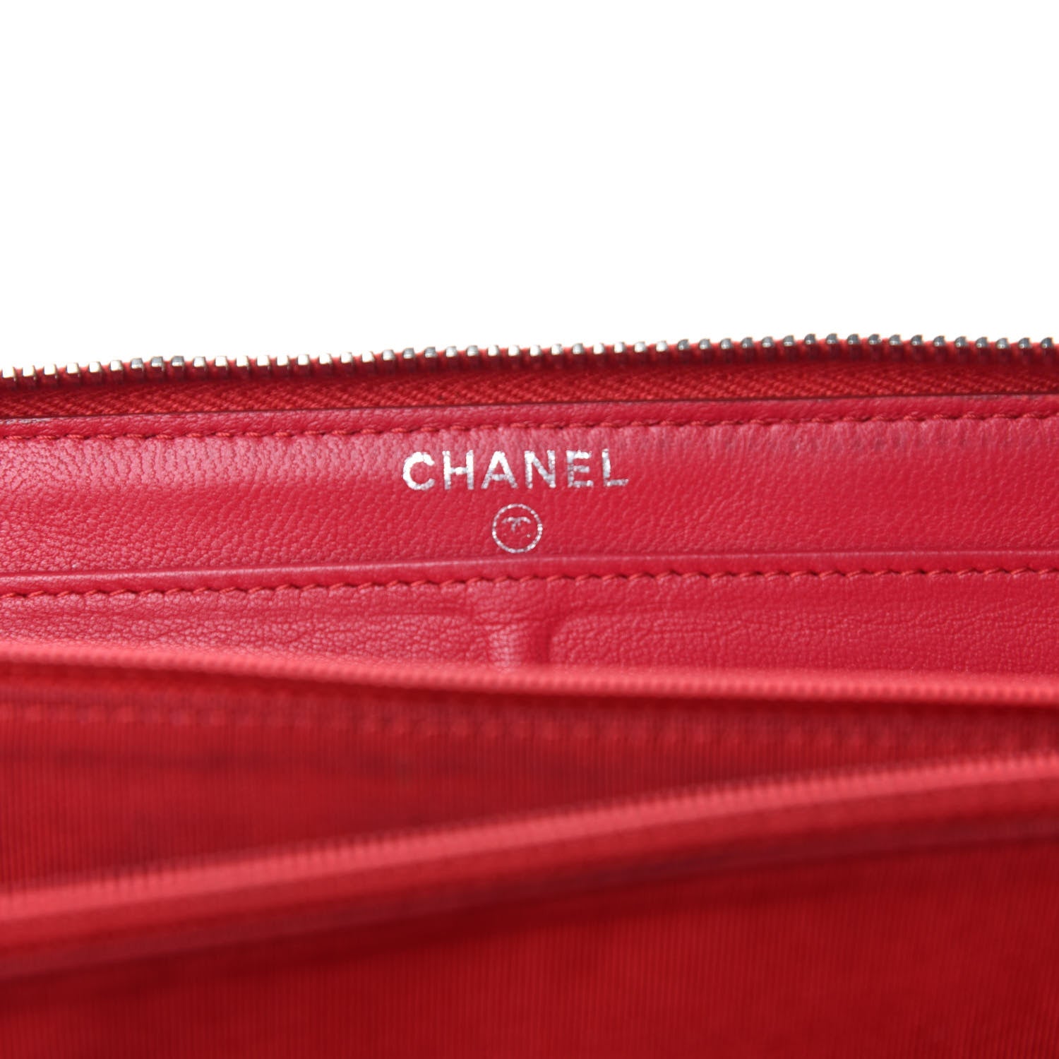 Chanel Lambskin Quilted Zip Around Wallet Dark Pink 7 of 9