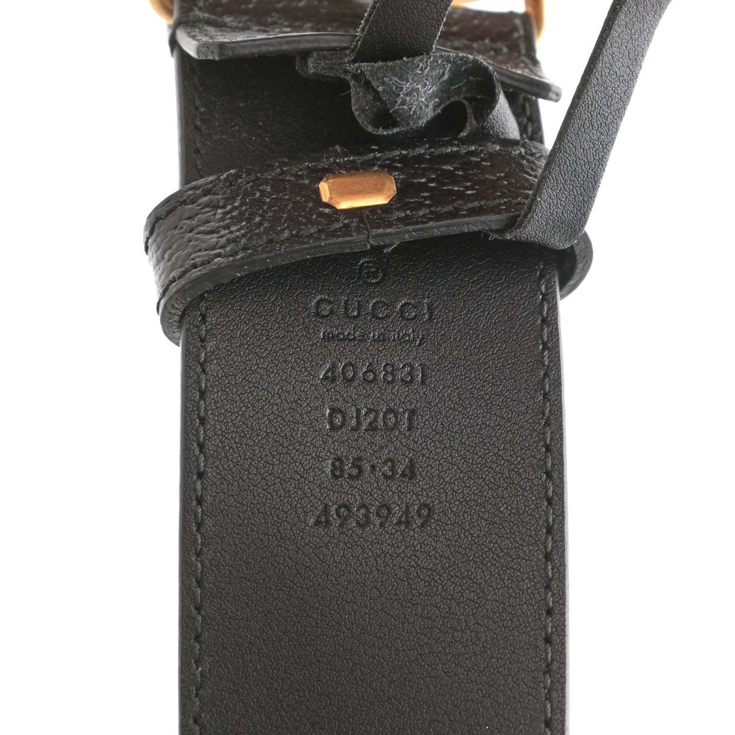 Textured Calfskin Double G 40mm Belt 85 34 Black