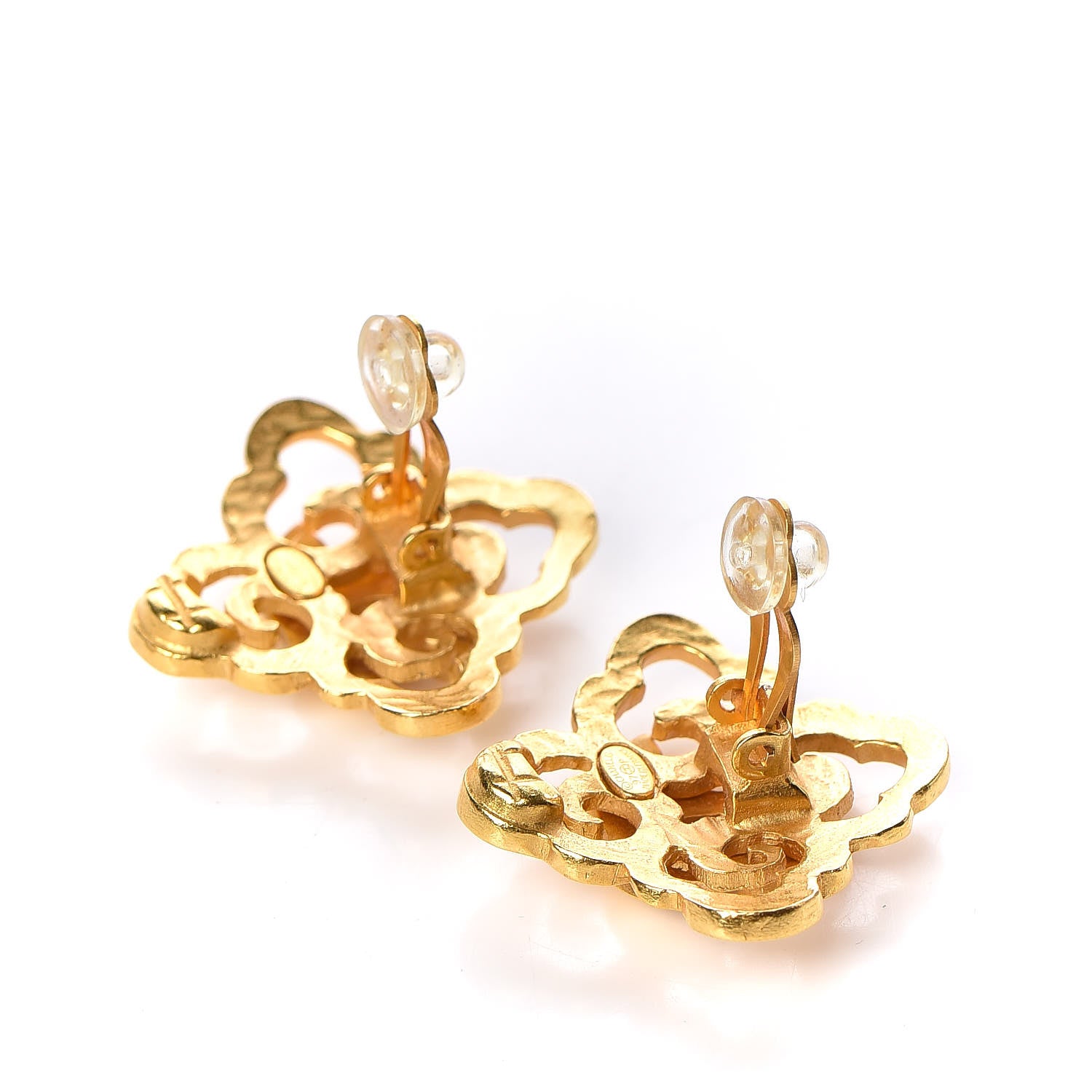 Chanel CC Cross Clip On Earrings Gold 3 of 4