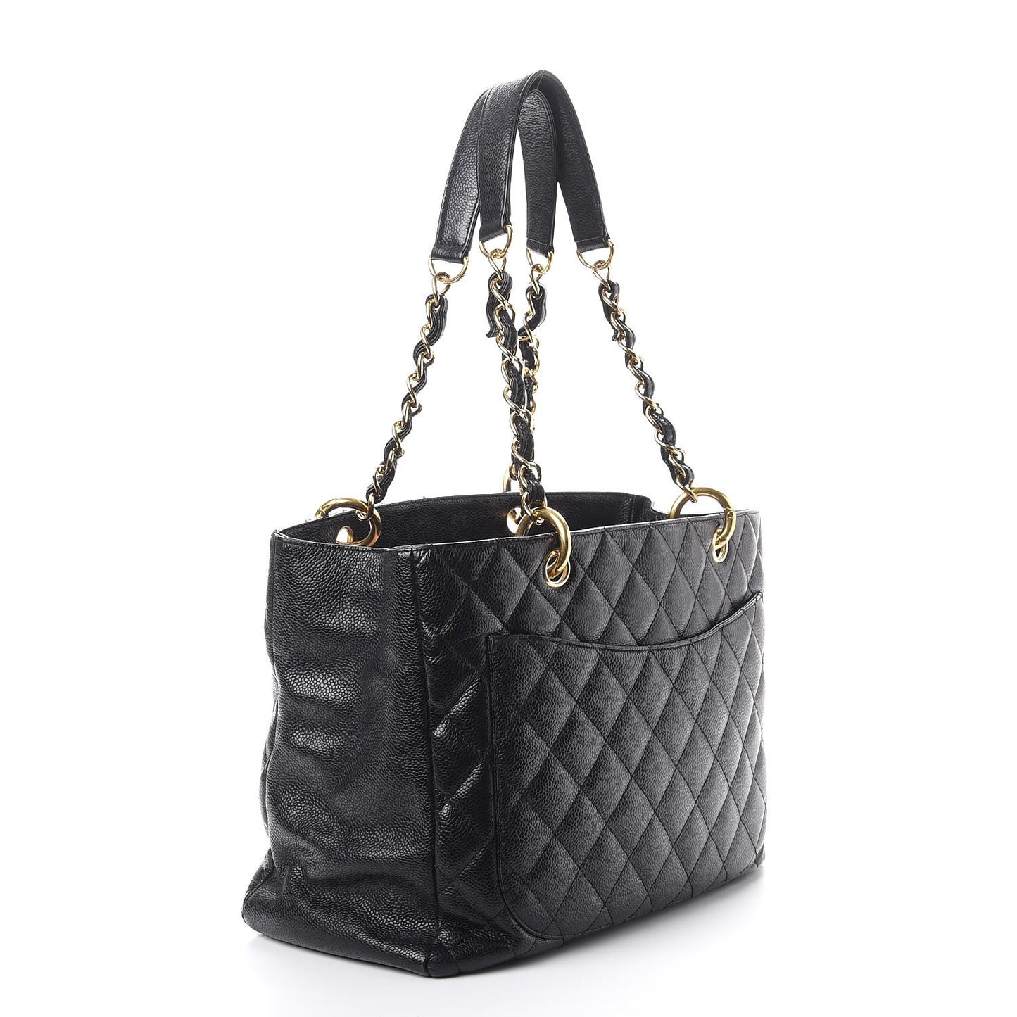 Caviar Quilted Grand Shopping Tote GST Black