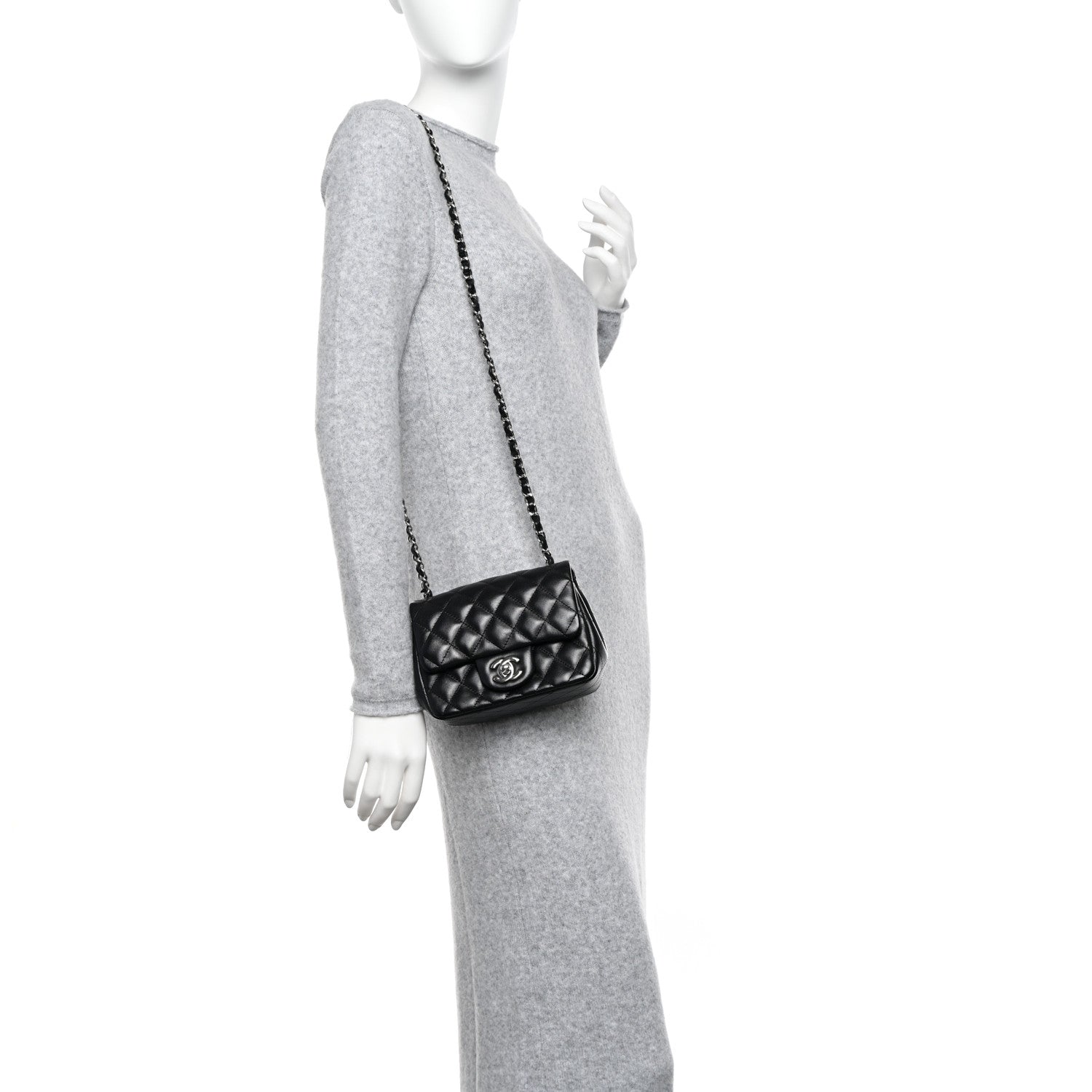 Chanel Lambskin Quilted Mini Square Flap Black 2 of 10