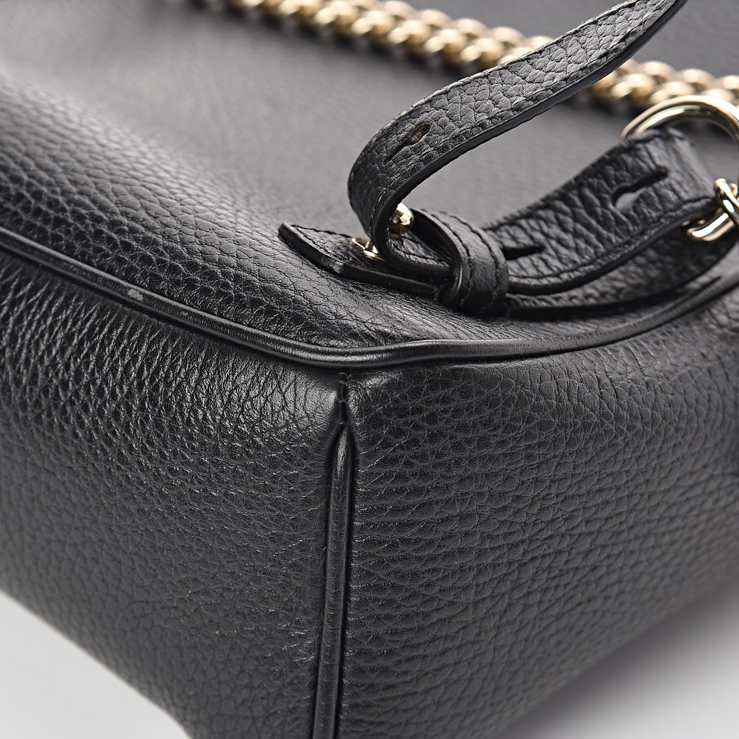 Gucci Pebbled Calfskin Soho Chain Backpack Black 9 of 12