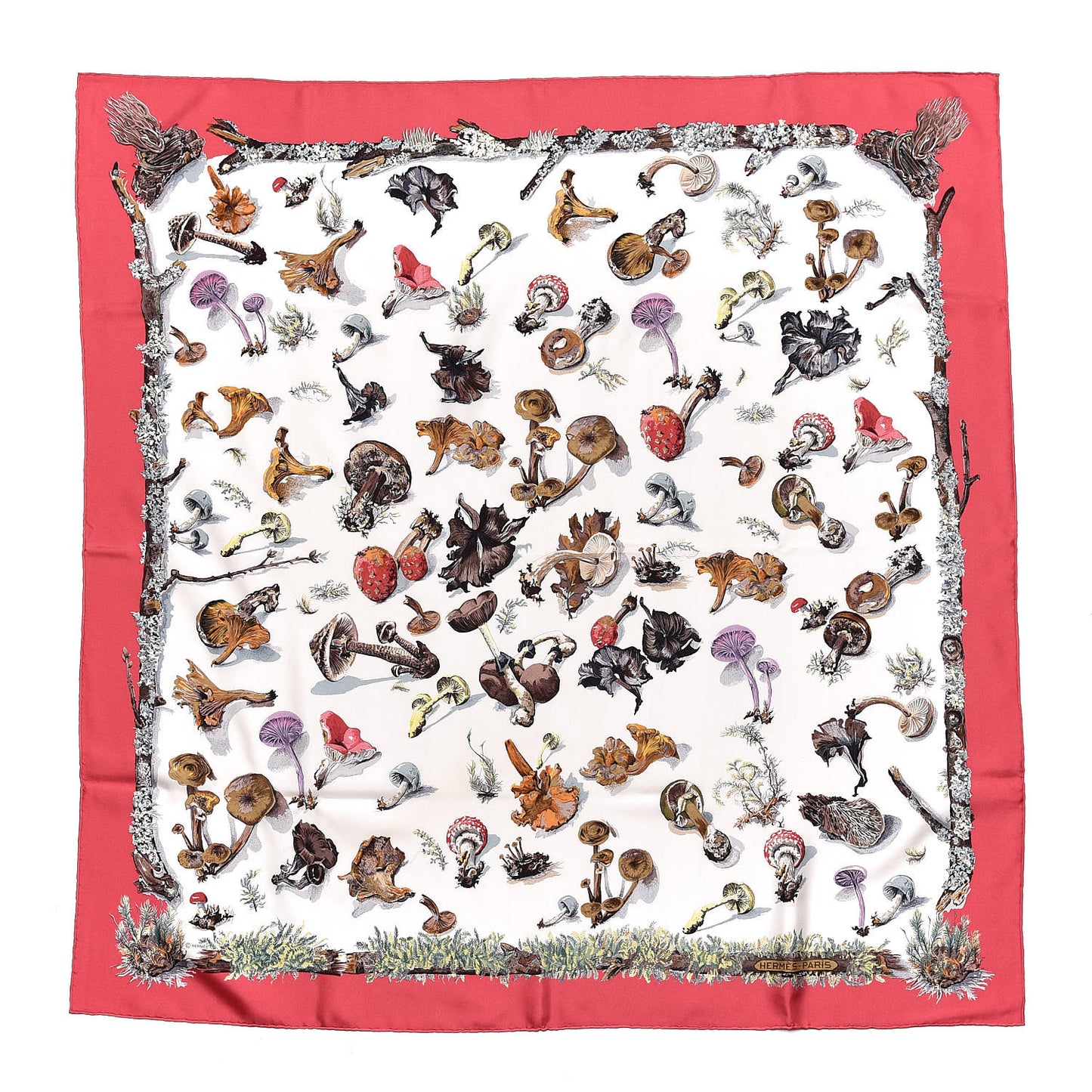 Silk Champignons Scarf 90