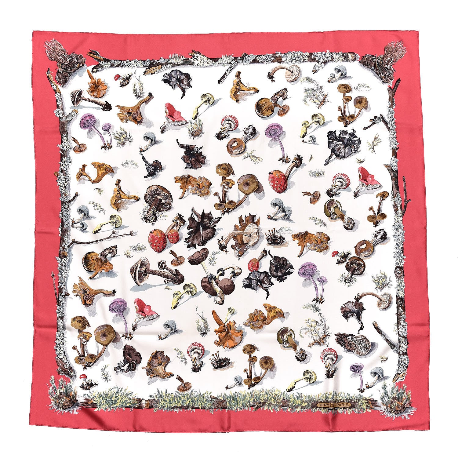 Hermes Silk Champignons Scarf 90 1 of 4