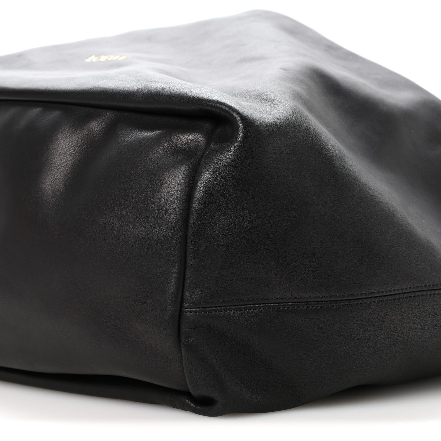 Calfskin XL Squeeze Cord Bag Black