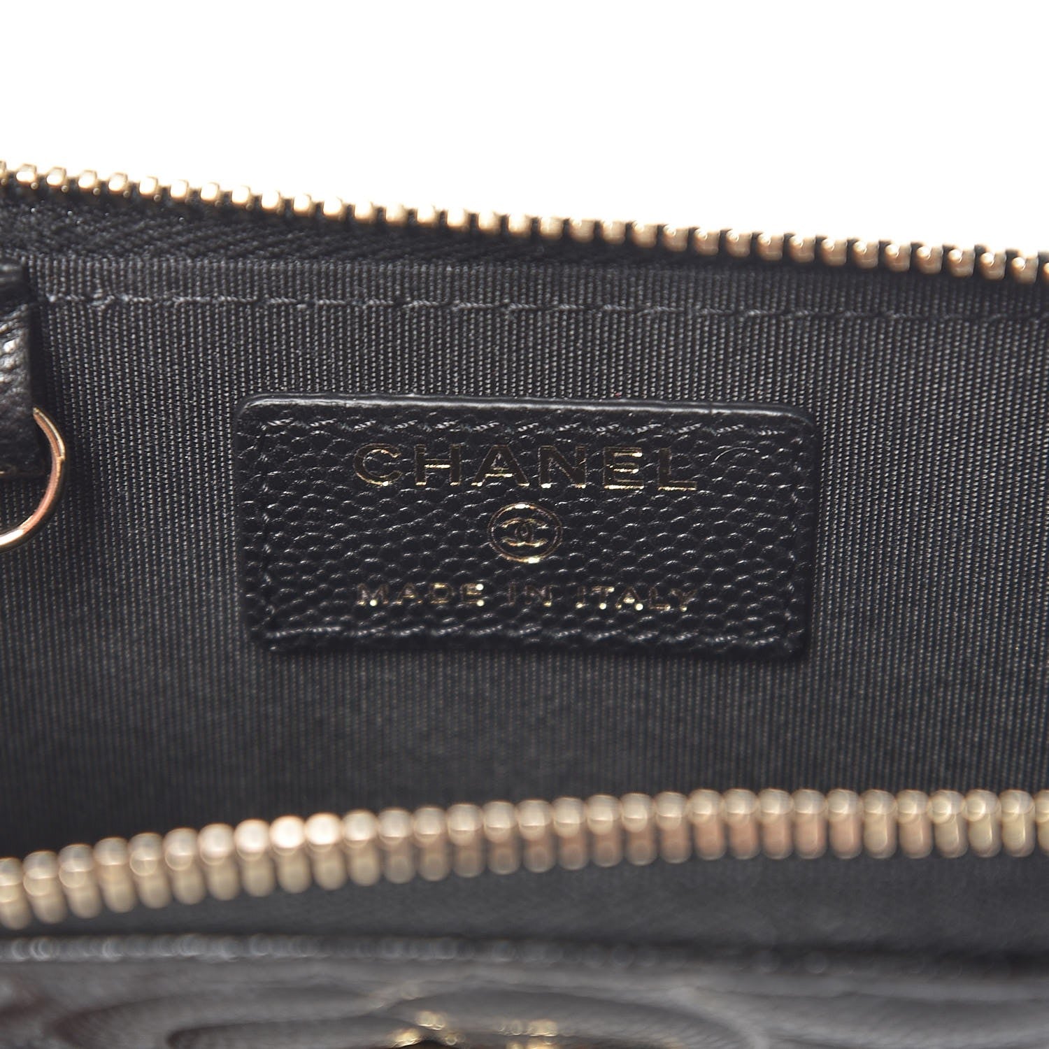 Chanel Caviar Camellia Embossed Key Holder Case Black 6 of 8
