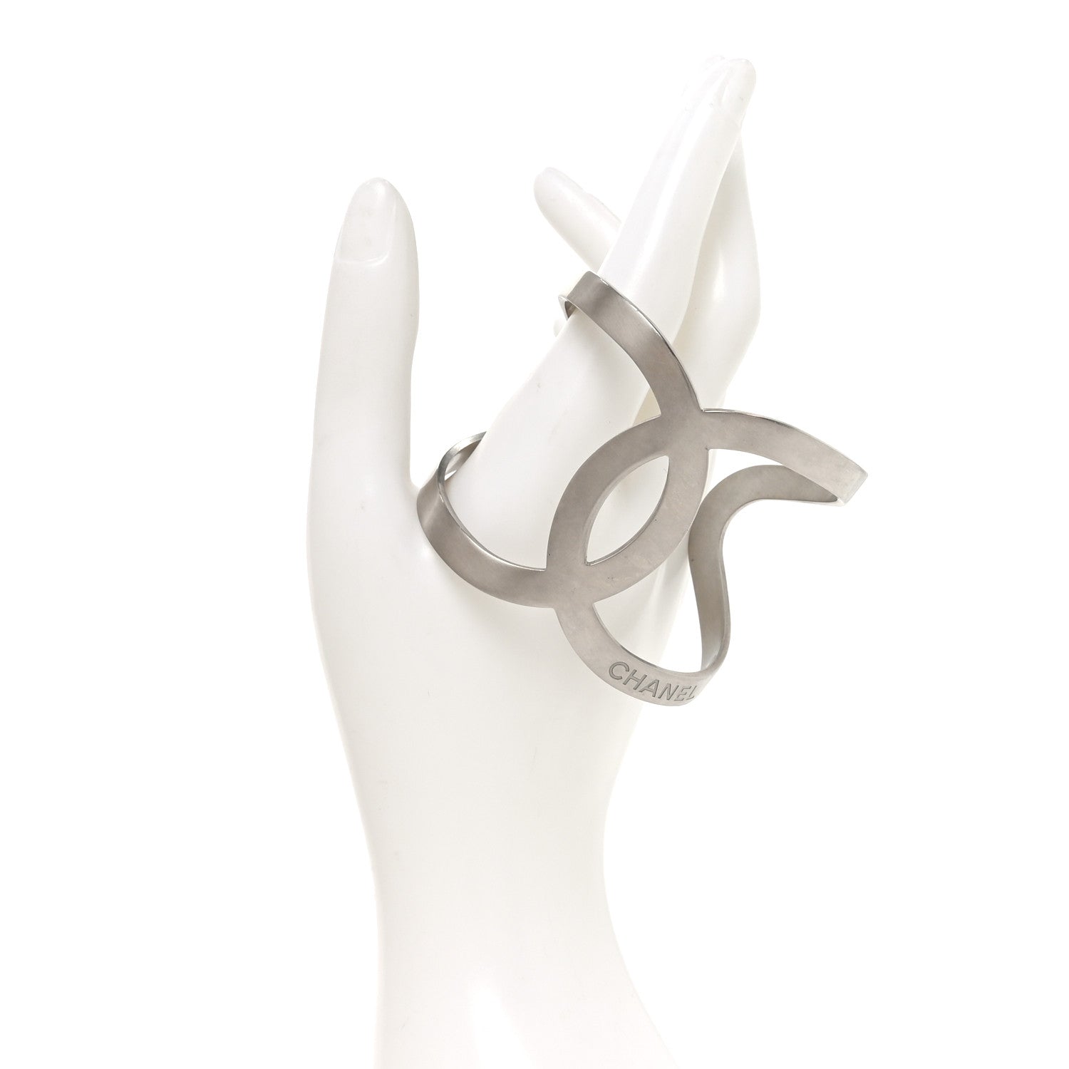 Chanel Metal CC Cuff Silver 2 of 5