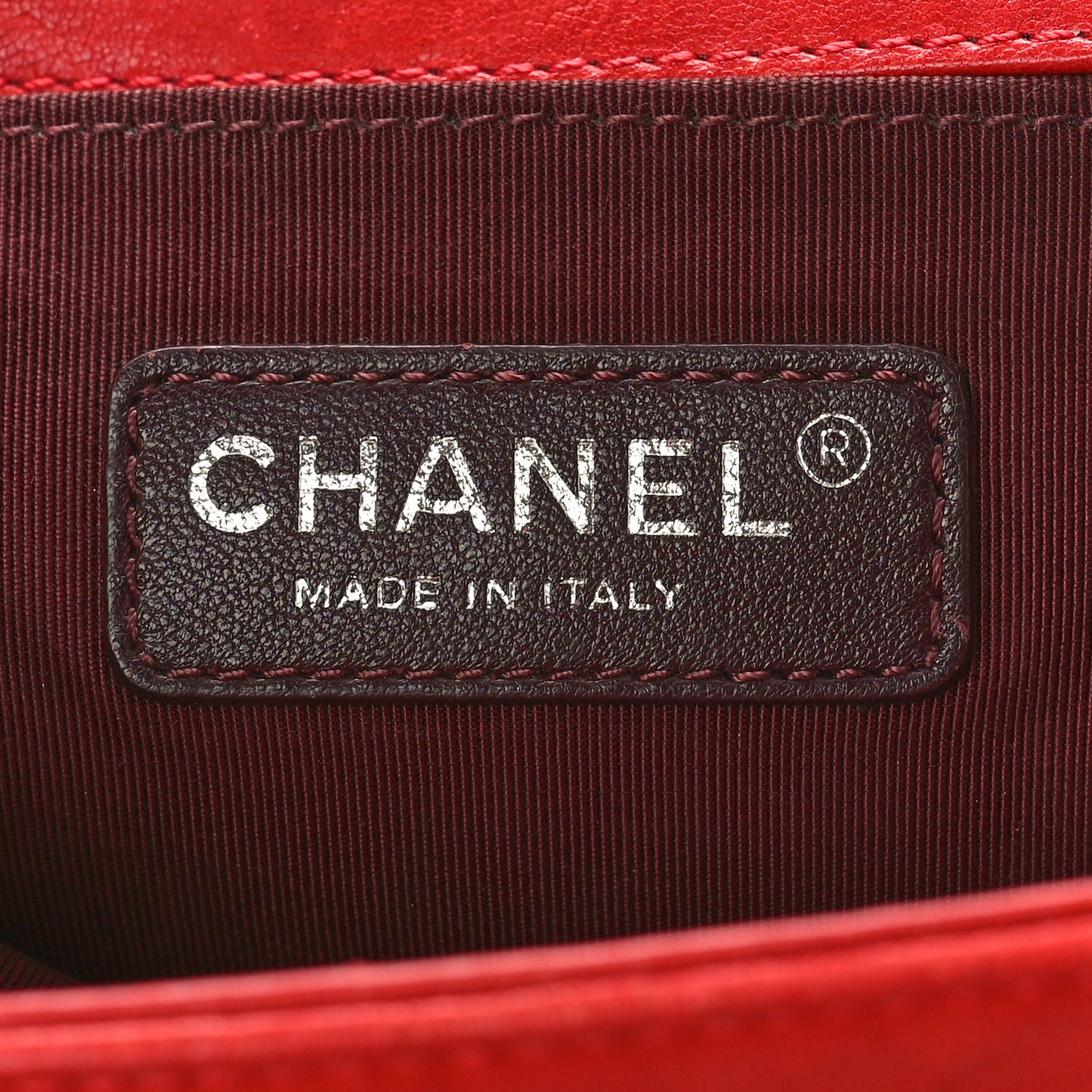 Crumpled Lambskin Small Studded Boy Flap Red