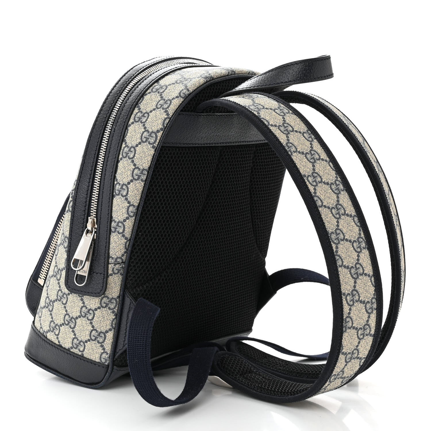 Gucci GG Supreme Monogram Textured Dollar Calfskin Web Small Ophidia Day Backpack Beige Ebony Fluorescent Fuchsia 3 of 10