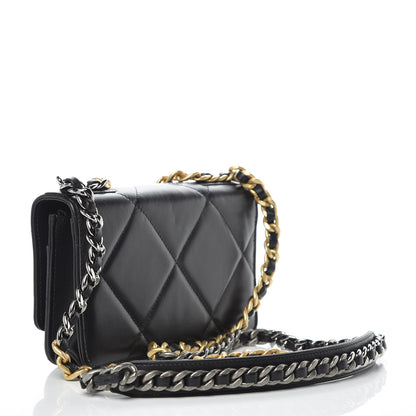 Chanel Goatskin Quilted 19 Wallet On Chain WOC Black 3 of 10