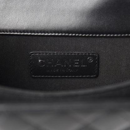 Chanel Calfskin Quilted North South Boy Flap Black 8 of 11