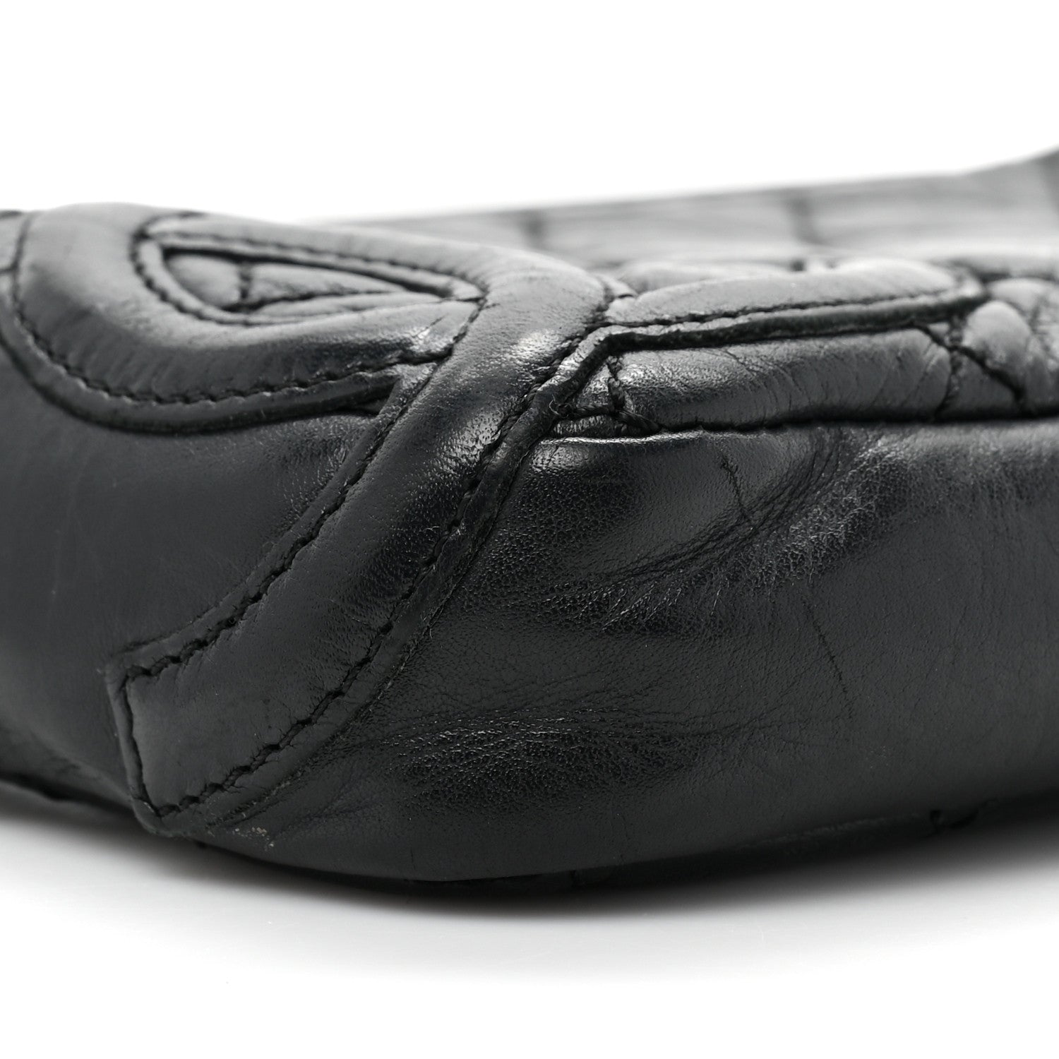 Chanel Aged Calfskin Quilted Cambon Pochette Black 9 of 11
