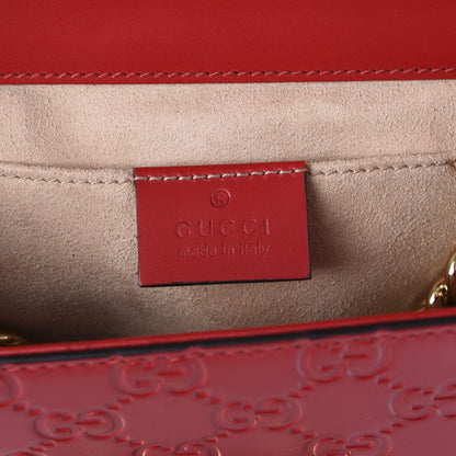 Gucci Guccissima Small Padlock Shoulder Bag Hibiscus Red 7 of 11