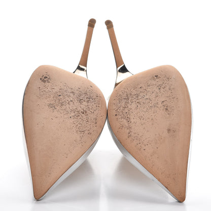 Jimmy Choo Mirror Calfskin Anouk 120 Pointed Toe Pumps 36 Silver 7 of 18