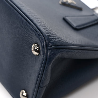 Prada Saffiano Vernice Mini Galleria Double Zip Tote Baltico 12 of 14