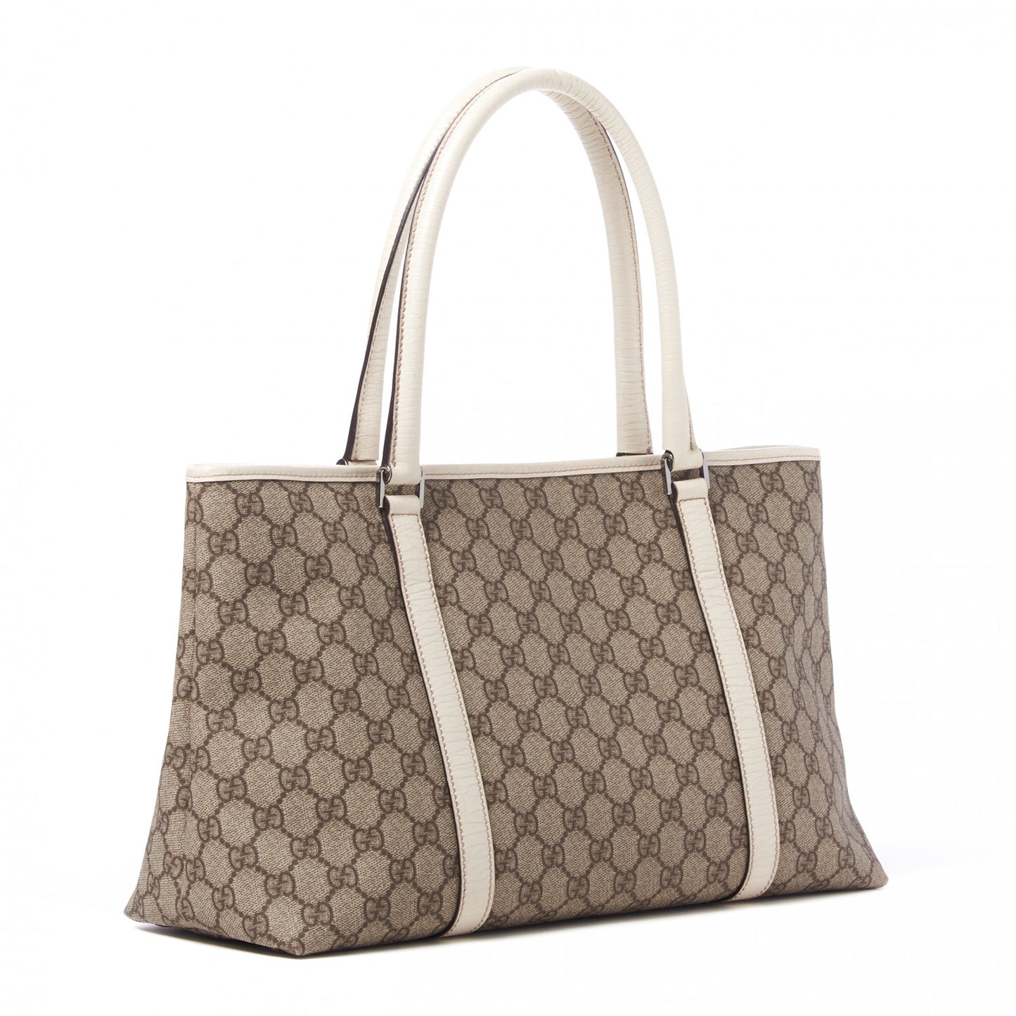 GG Plus Monogram Medium Joy Tote White