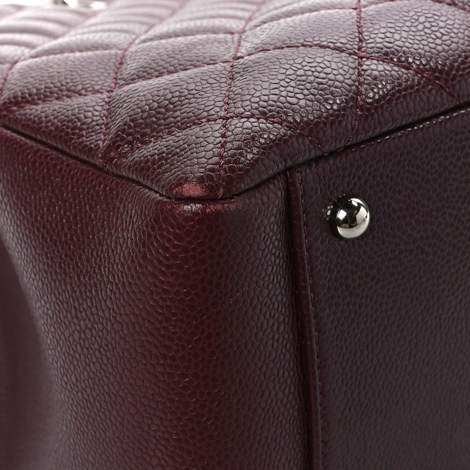 Chanel Caviar Quilted XL Grand Shopping Tote GST Dark Burgundy 9 of 15