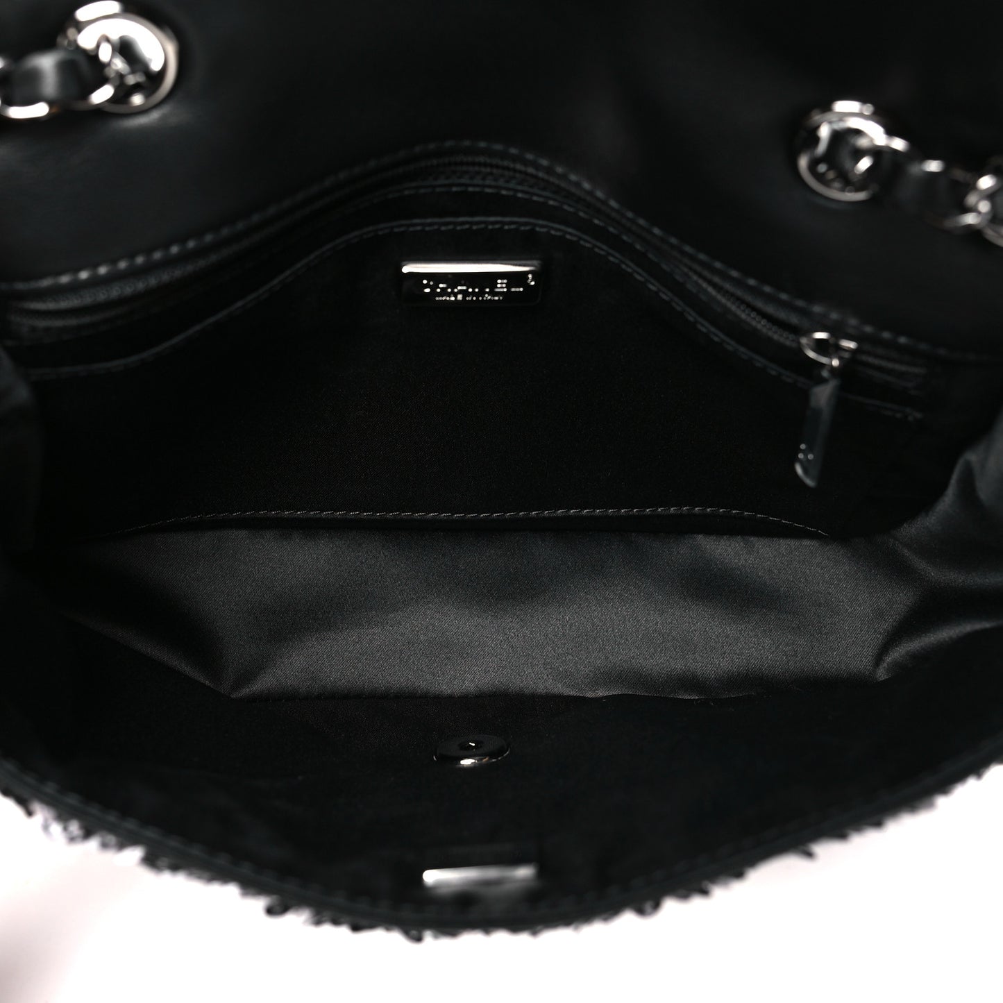 Sequin Medium Single Flap Silver Black Multicolor