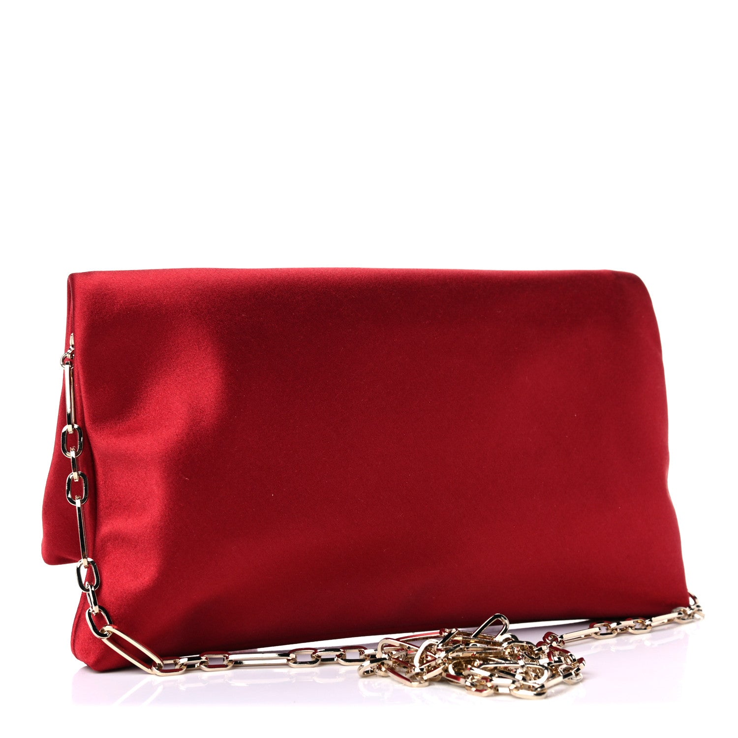 Jimmy Choo Satin Crystal Titania Clutch Red 3 of 9