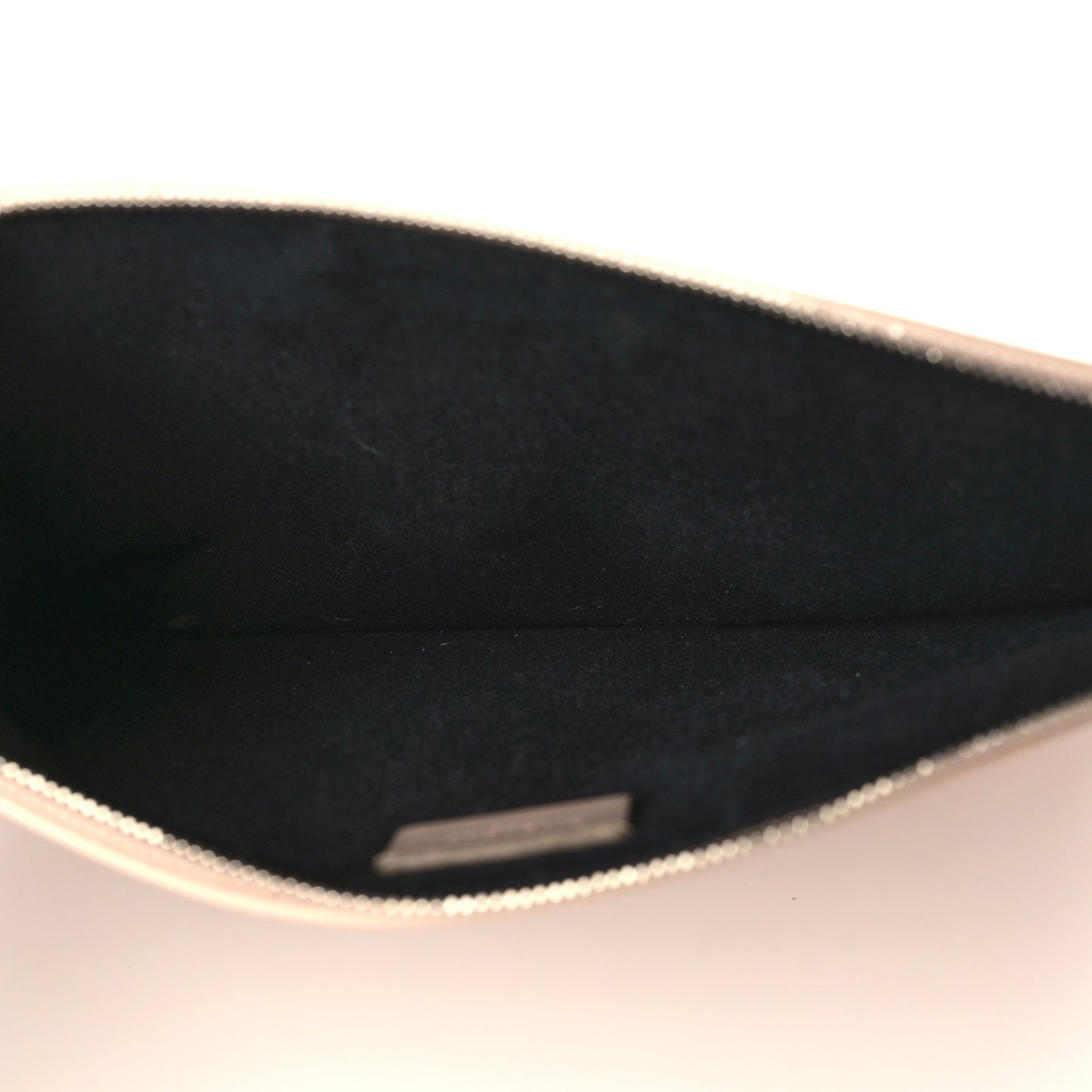 Calfskin Logo Zip Pouch Pale Pink
