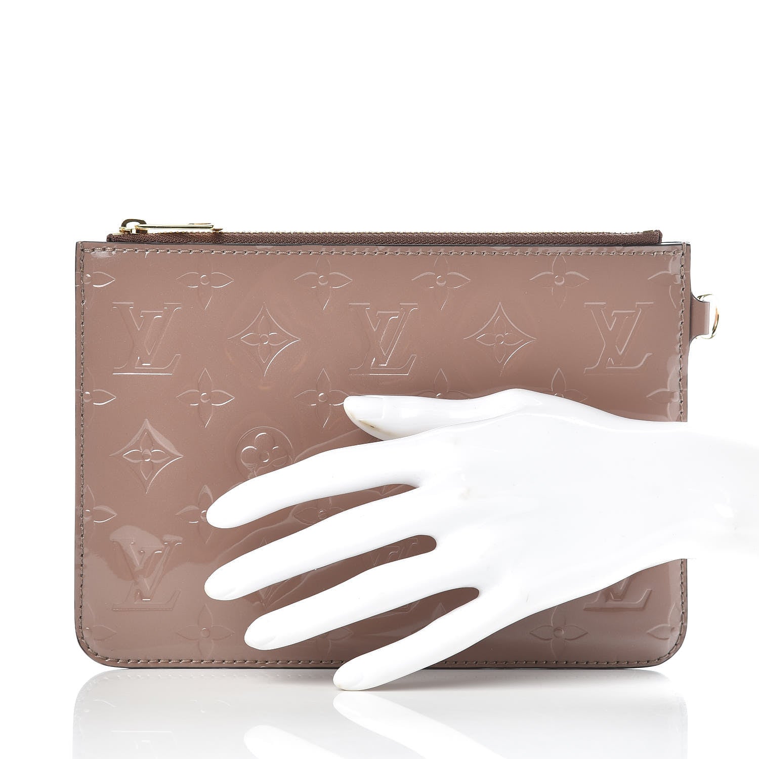 Louis Vuitton Vernis Long Beach Neverfull PM Pochette Taupe Glace 2 of 5