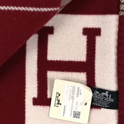 Hermes Wool Cashmere Avalon III Blanket Ecru Rouge H 3 of 3
