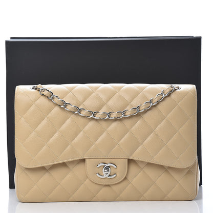 Chanel Caviar Quilted Jumbo Double Flap Beige Clair 16 of 16