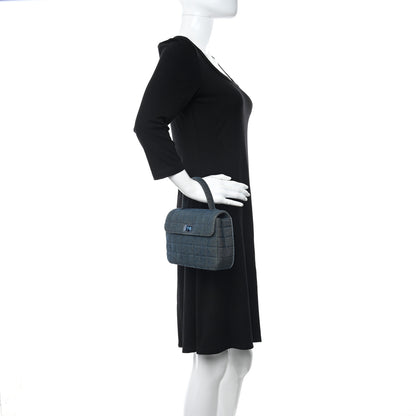 Chanel Denim Quilted Chocolate Bar Mademoiselle Top Handle Bag 3 of 9