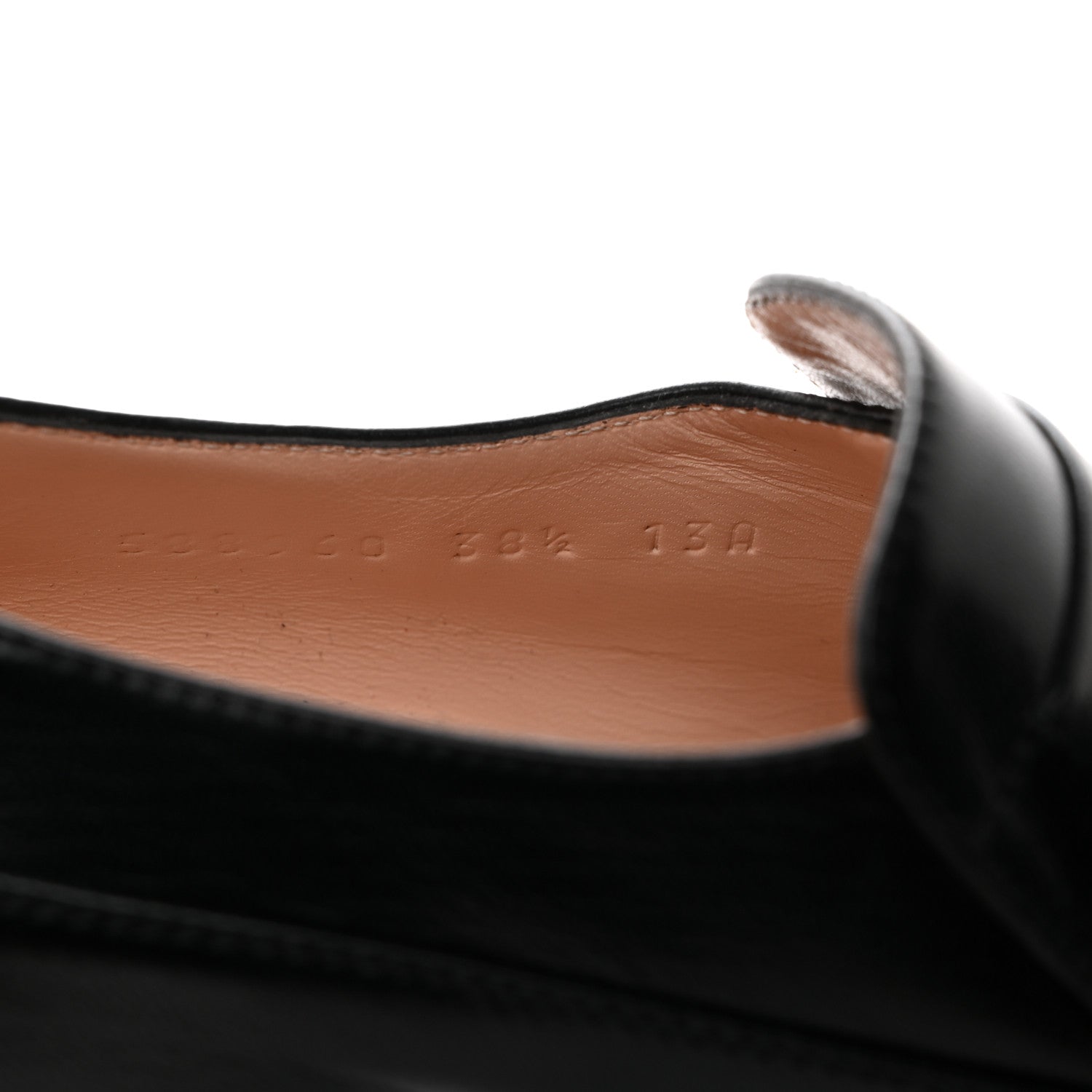 Gucci Goatskin Womens Chain Mid-Heel Loafers 38.5 Black 7 of 9