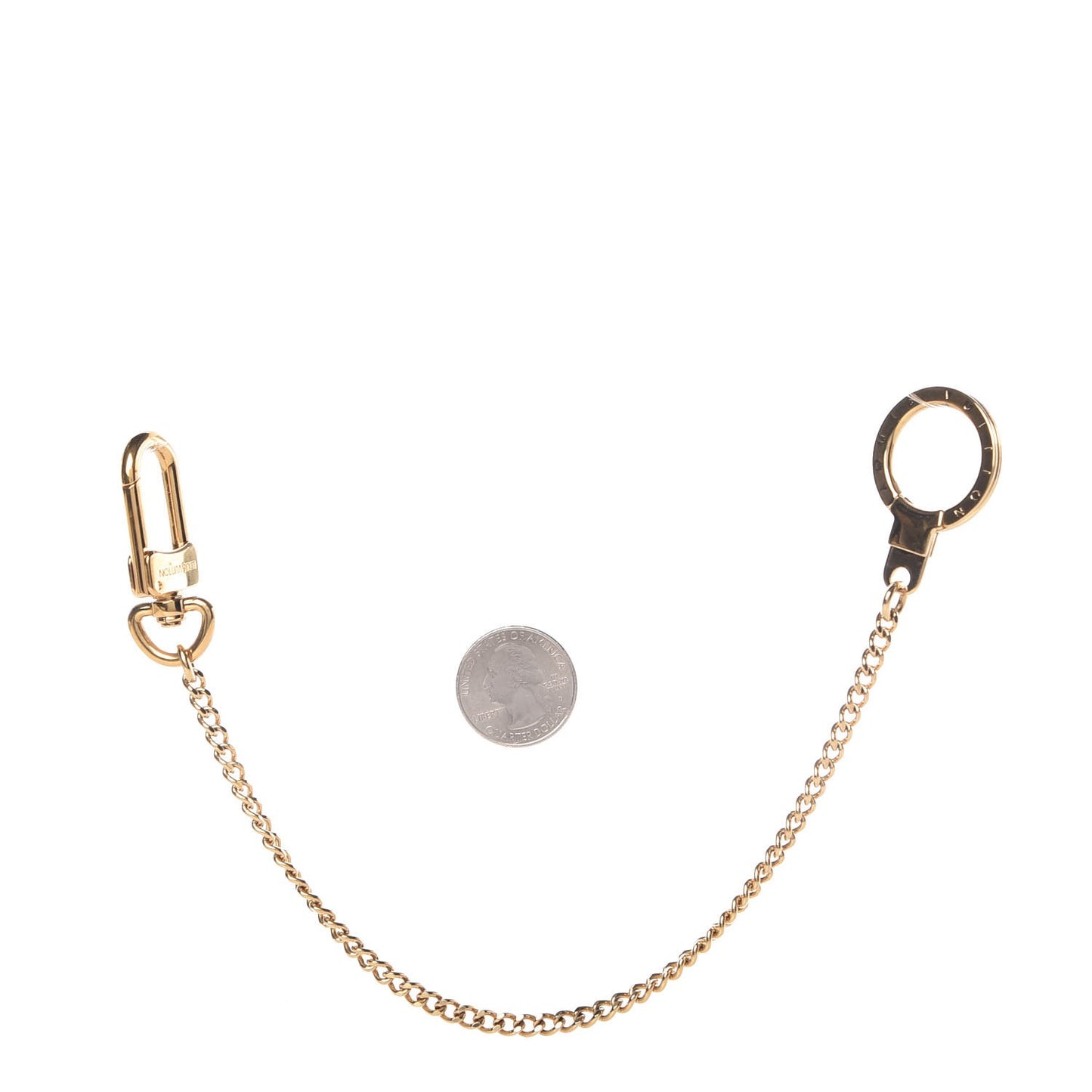 Metal Pochette Extender Key Ring Chain Gold