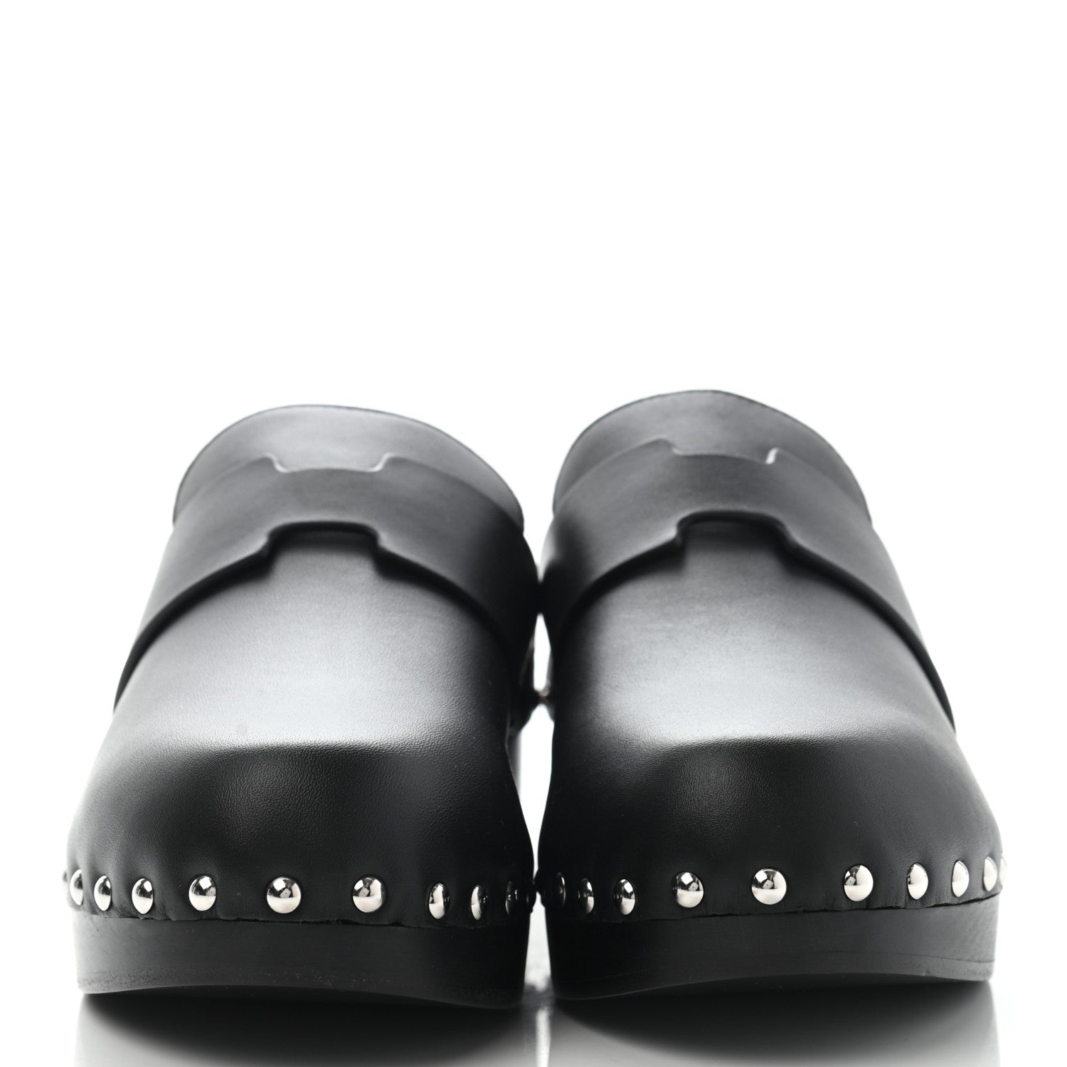 Hermes Calfskin Calya Mules 37 Black 2 of 7