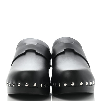 Hermes Calfskin Calya Mules 37 Black 2 of 7
