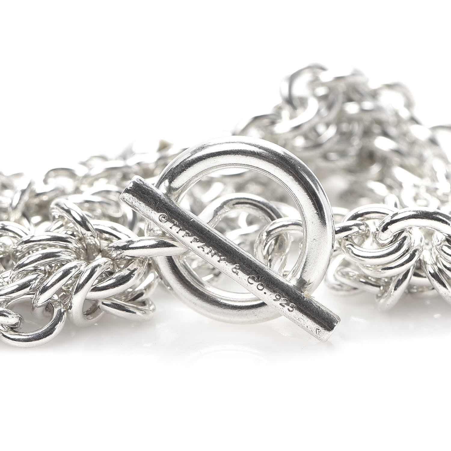 Tiffany Sterling Silver Multi Strand Puff Heart Bracelet 4 of 4