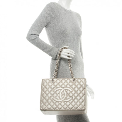 Chanel Caviar Quilted Grand Shopping Tote GST Pearl 2 of 7