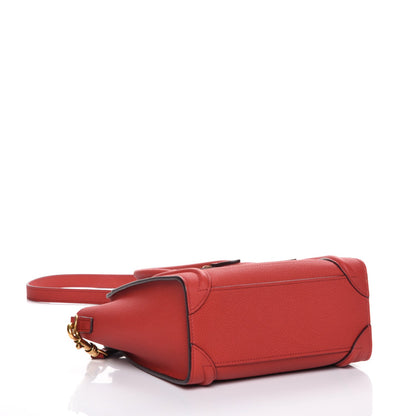 Celine Baby Grained Calfskin Nano Luggage Red 5 of 8