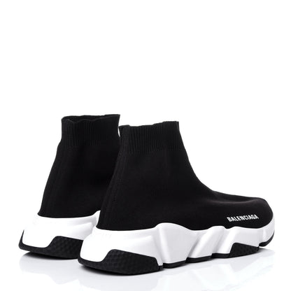 Balenciaga Neoprene Knit Womens Speed Sneakers 37 Black White 4 of 11