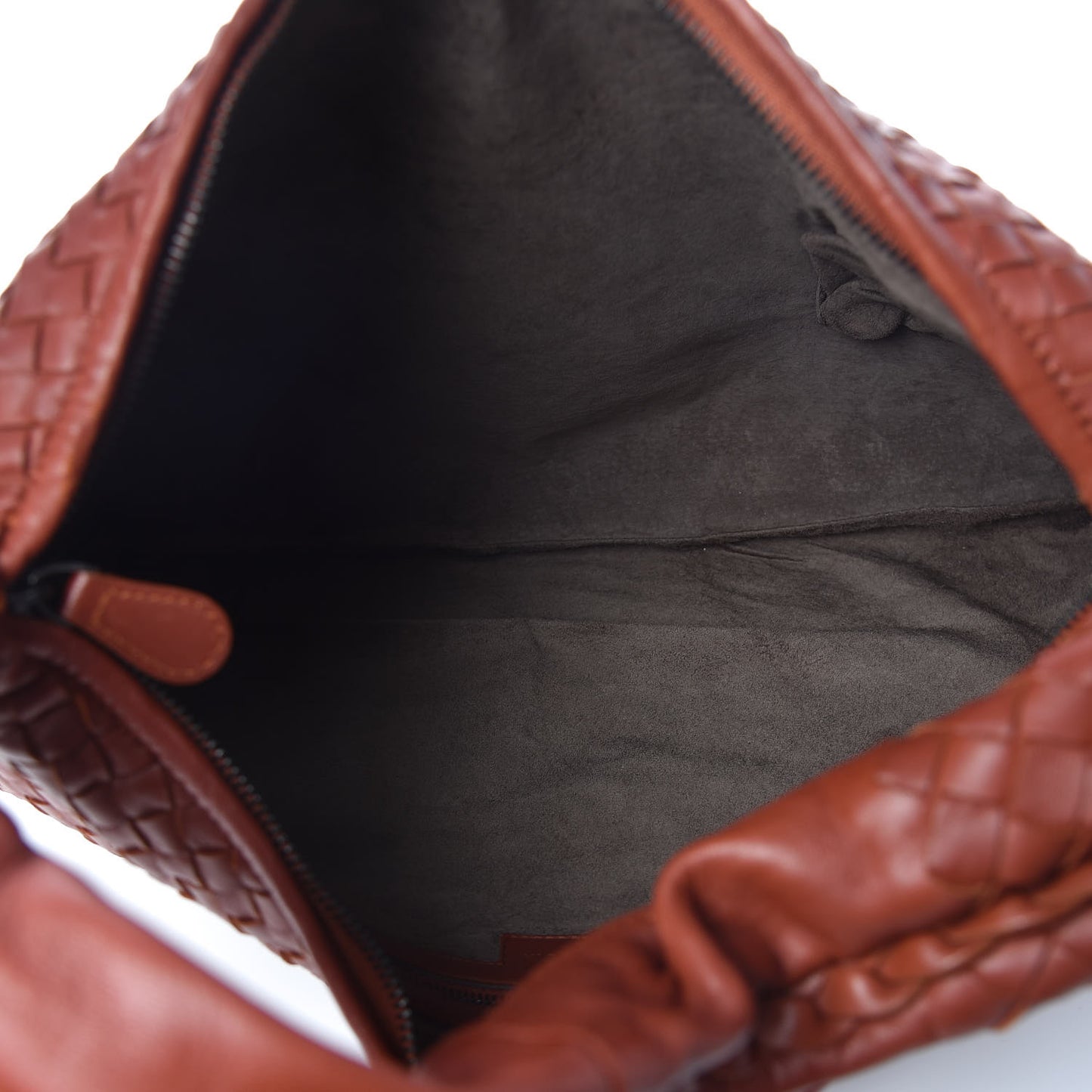 Nappa Intrecciato Large Veneta Hobo Rust