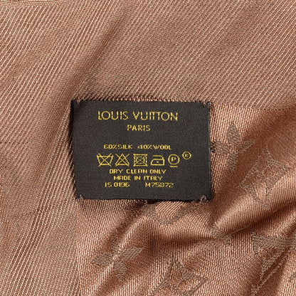 Louis Vuitton Silk Wool Monogram Shawl Cappuccino 3 of 3