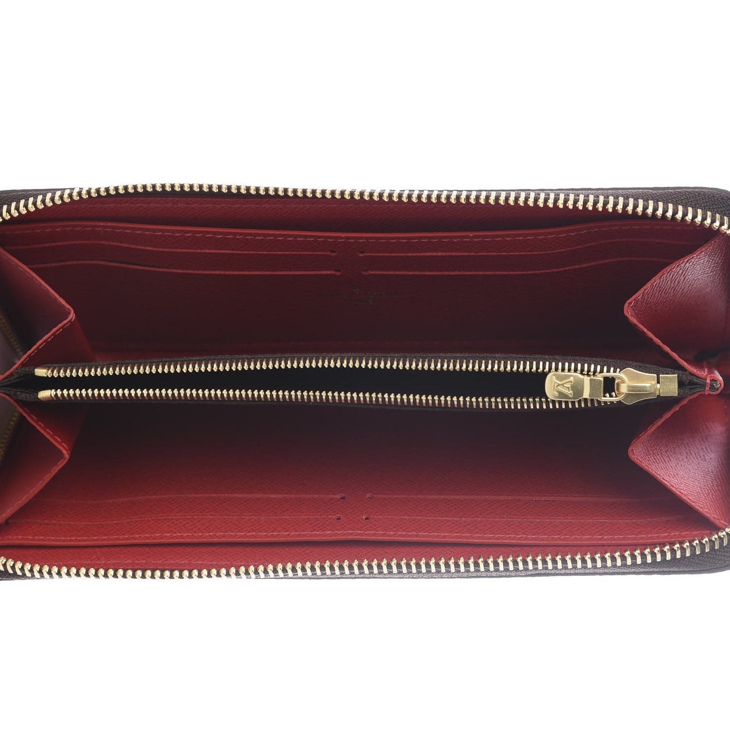 Damier Ebene Clemence Wallet Cherry