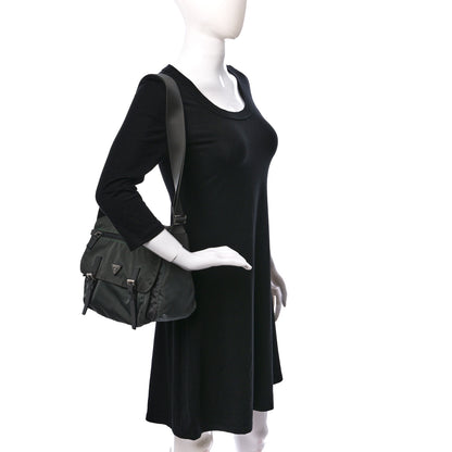 Prada Tessuto Nylon Saffiano Vela Messenger Bag Bosco 2 of 9