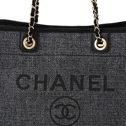 Chanel Lurex Boucle Small Deauville Tote Black 8 of 11