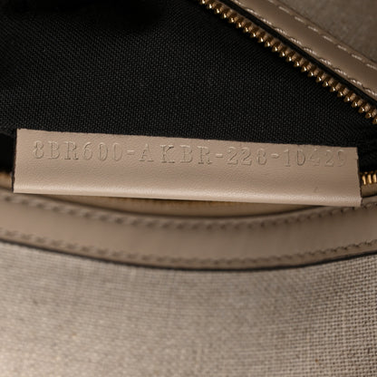 Fendi Canvas Vitello King FF Embroidered Baguette Grezzo White Nuvola 7 of 10