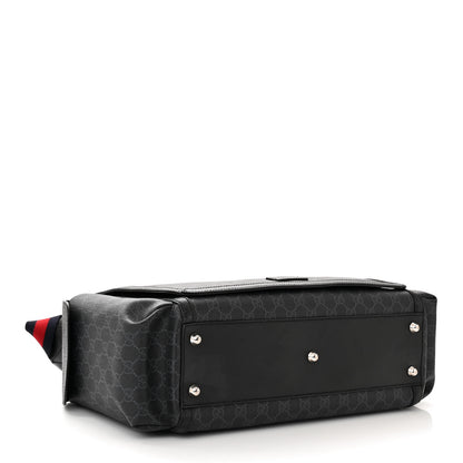 Gucci GG Supreme Monogram Web Messenger Diaper Bag Black Grey 4 of 11