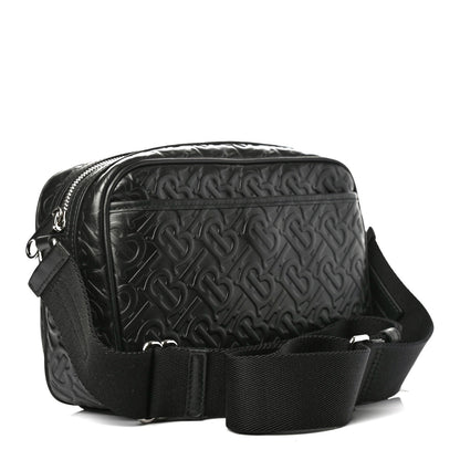 Burberry Calfskin Embossed Monogram Small Camera Bag Black 2 of 4